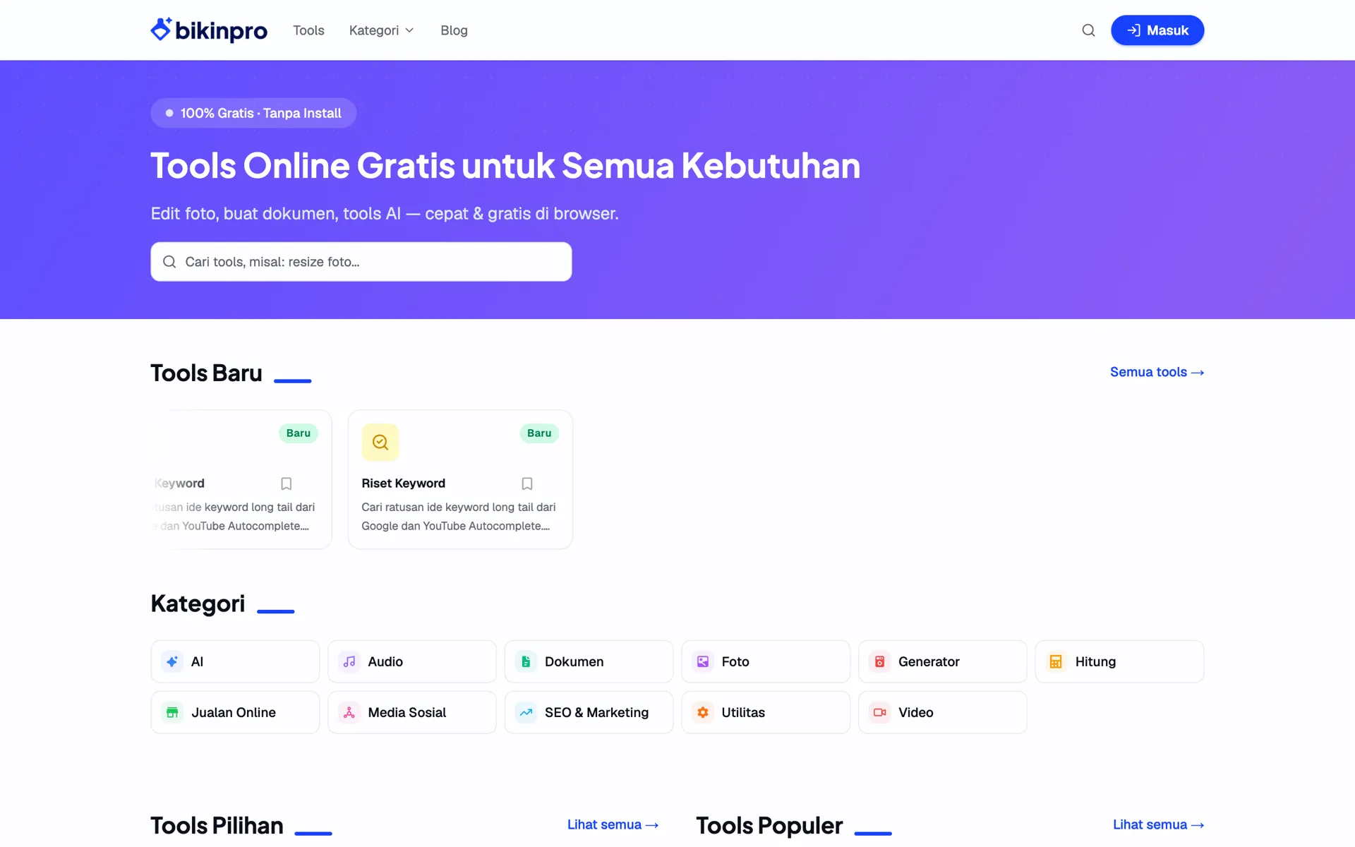 Tampilan BikinPro
