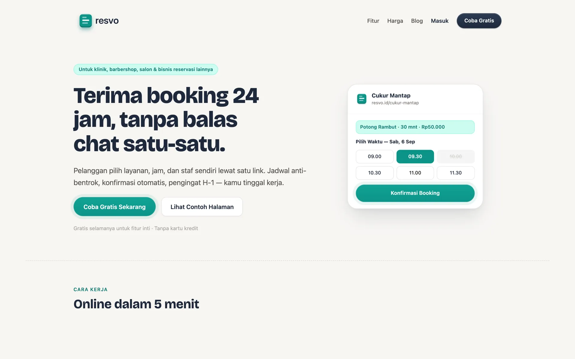 Tampilan resvo